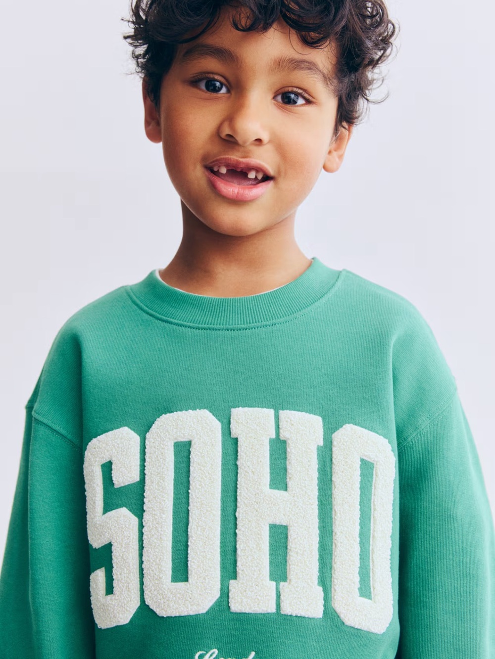 H&M Green Chenille 'SOHO' Crewneck Sweatshirt